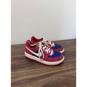 Nike Air Force 1 Low Kids Sneakers Red Blue Suede 11C 488123-600